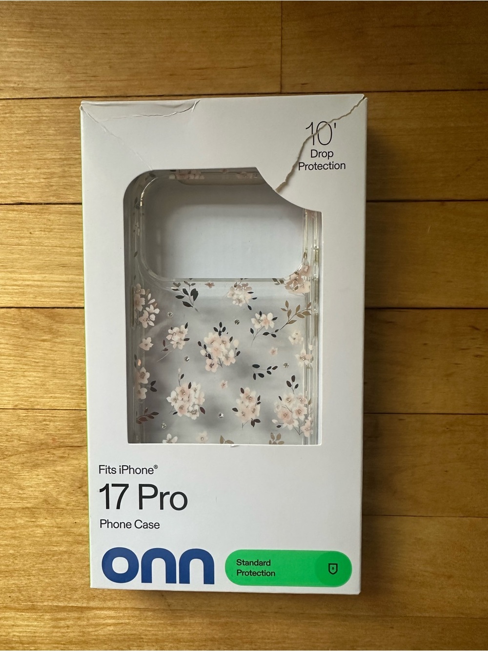 Onn Clear Floral iPhone 17 Pro Case – Soft Pink & White Flowers